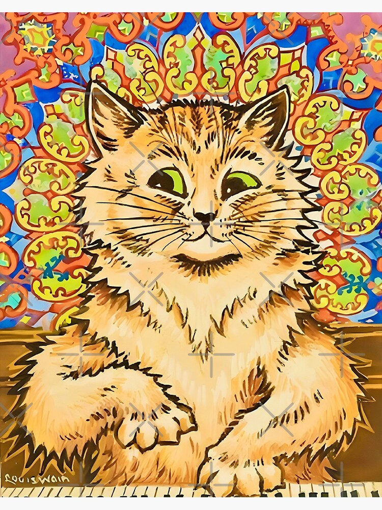 Louis Wain Colorful Cats Art Board Print for Sale by raybondesigns