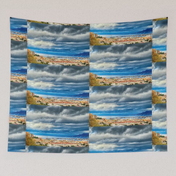 Item preview, View of Messina Strait, Sicily,  with dramatic sky designed and sold by Silvia Ganora.