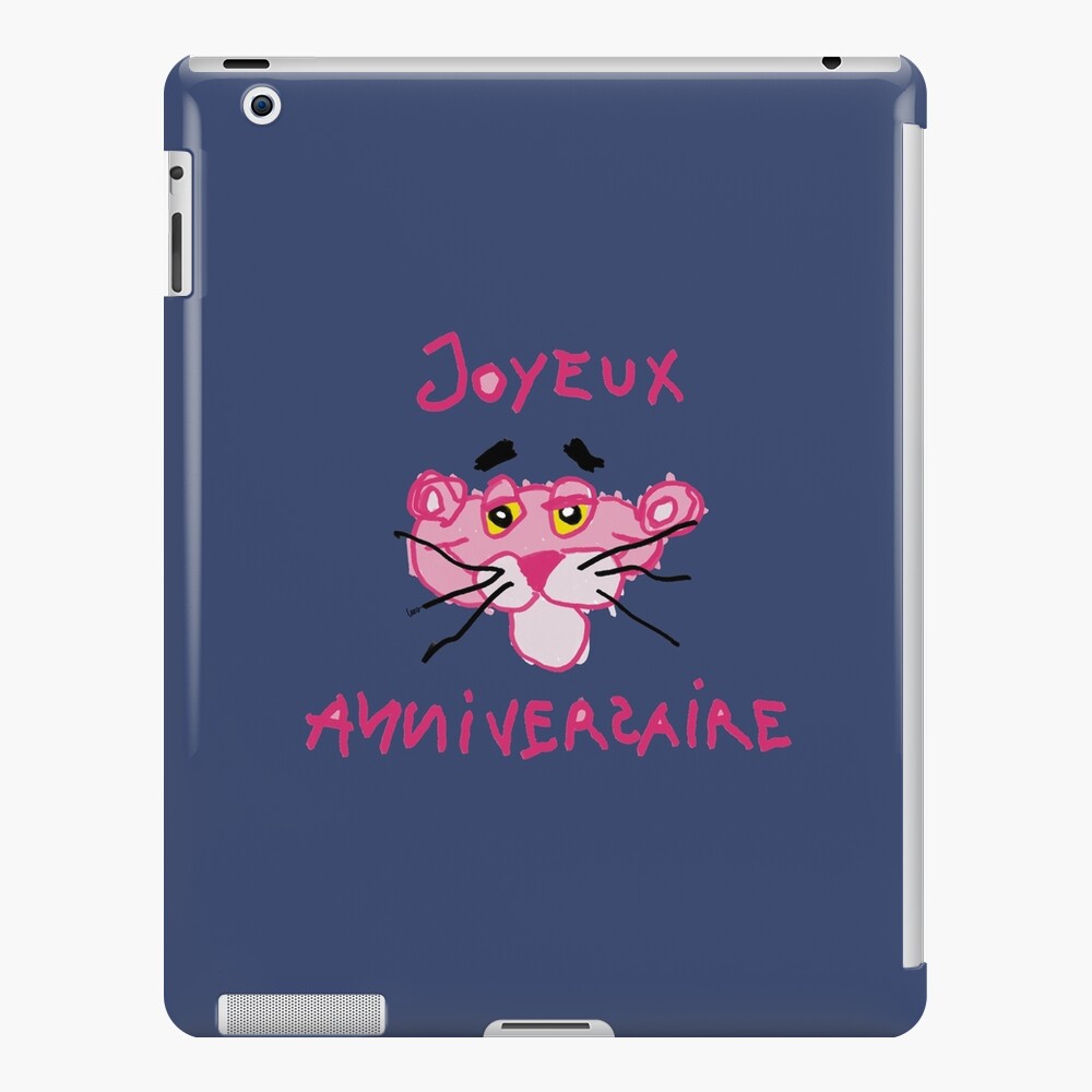  happy birthday pink panther dark blue background ipad case skin