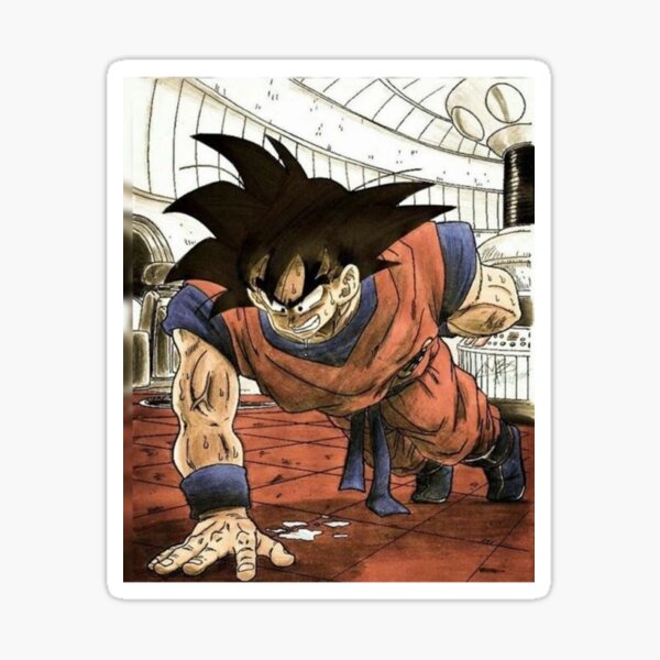 Dragon Ball Goku Working Out Sticker For Sale By Monroemertz