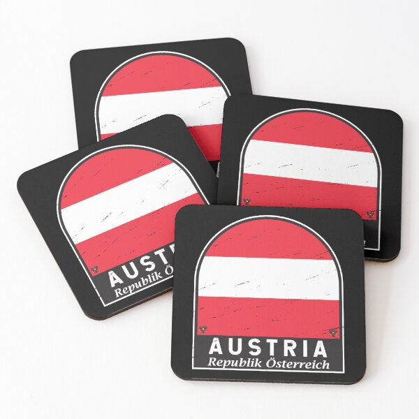 Item preview, Austria Flag Emblem Distressed Vintage designed and sold by KrisSidDesigns.