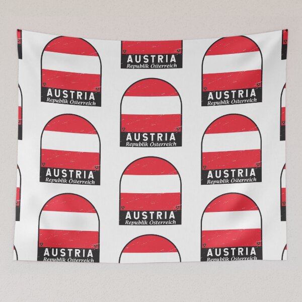 Item preview, Austria Flag Emblem Distressed Vintage designed and sold by KrisSidDesigns.