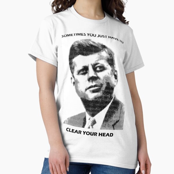Vista previa del artículo con la obra «JFK», diseñado y vendido por Wicked Humor.