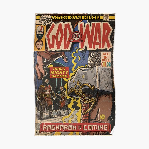 God of War Ragnarök Comic-Buchcover Fan Art Poster