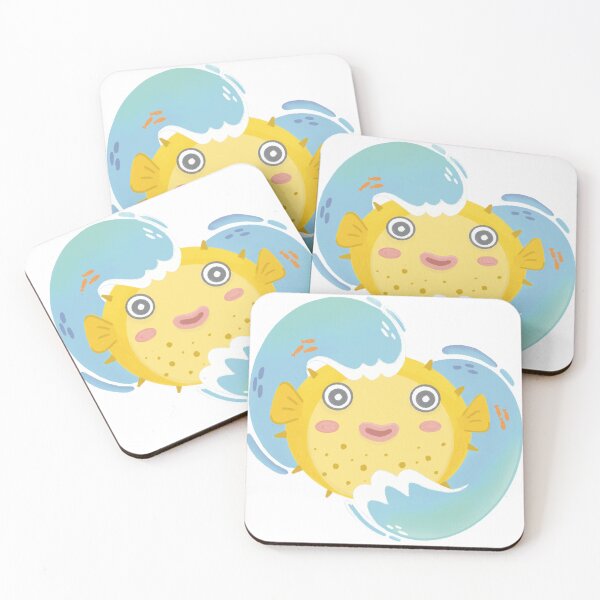 Item preview, Yellow Puffer Fish Illustrated designed and sold by SleepyLilSloth.