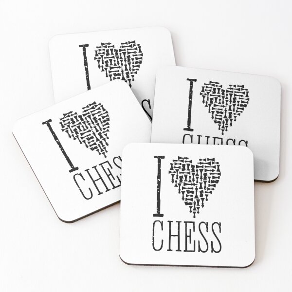 Item preview, I Love Chess Heart Player Master Coach Pieces Mosaic designed and sold by GrandeDuc.