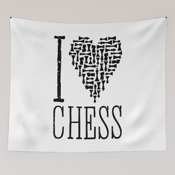 Item preview, I Love Chess Heart Player Master Coach Pieces Mosaic designed and sold by GrandeDuc.