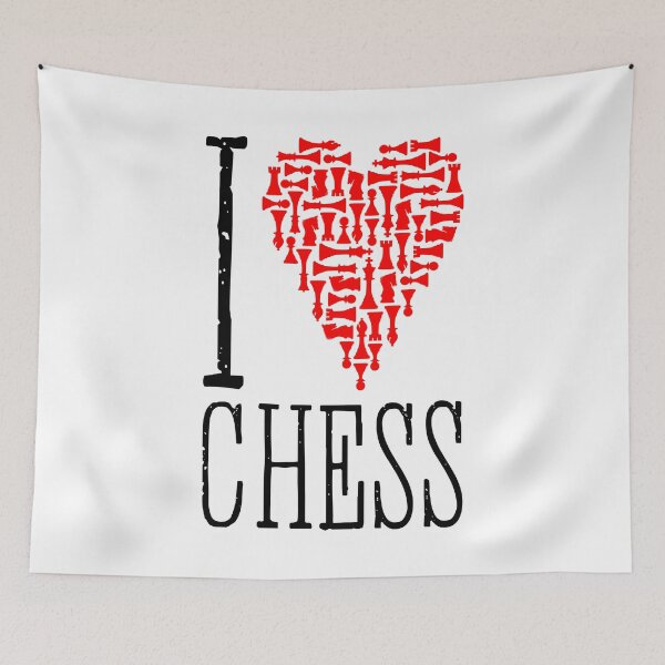 Item preview, I Love Chess Heart Player Master Coach Pieces Mosaic designed and sold by GrandeDuc.