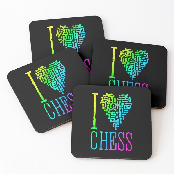 Item preview, I Love Chess Heart Player Master Coach Pieces Mosaic designed and sold by GrandeDuc.