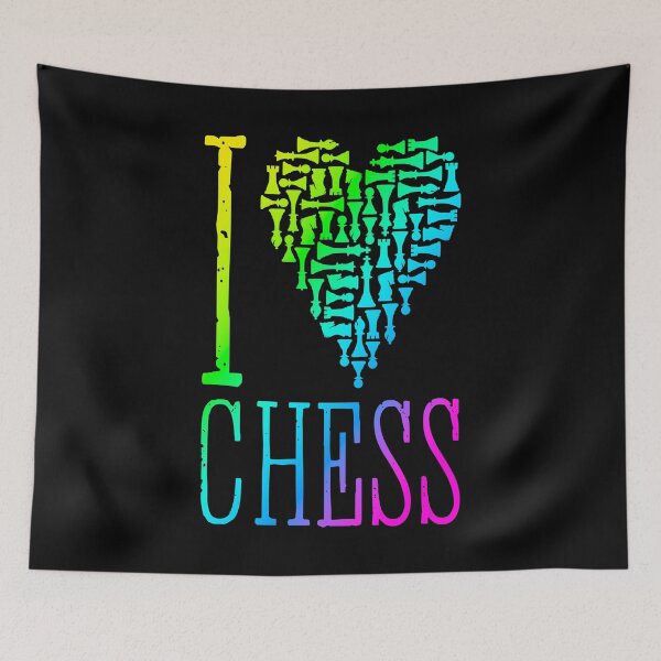 Item preview, I Love Chess Heart Player Master Coach Pieces Mosaic designed and sold by GrandeDuc.