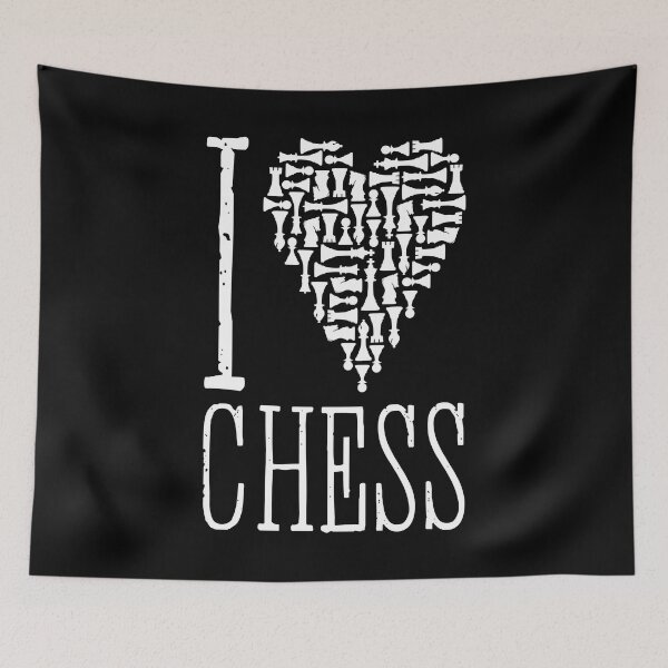 Item preview, I Love Chess Heart Player Master Coach Pieces Mosaic designed and sold by GrandeDuc.