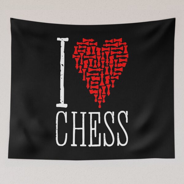 Item preview, I Love Chess Heart Player Master Coach Pieces Mosaic designed and sold by GrandeDuc.