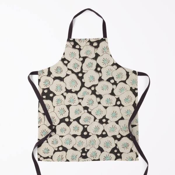 Item preview, White Flowers on Black Vintage Japanese Floral Print designed and sold by VintageArchive.