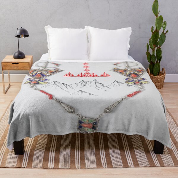 Motifs kabyles berbère Amazigh art original Couvre-lit Plaid