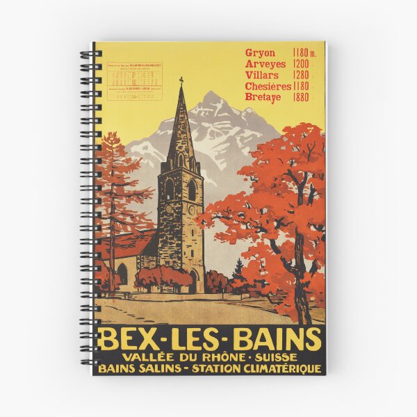 Item preview, Visit BEX Village LES BAINS Switzerland Vintage Train Rail Travel Poster designed and sold by retroposters.