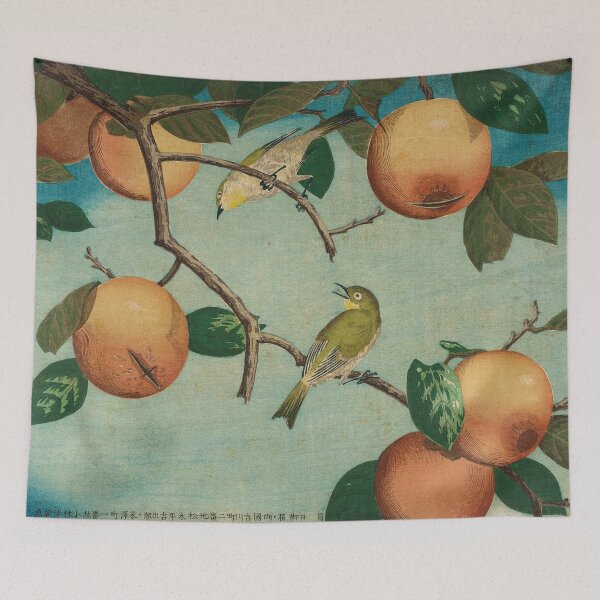 Item preview, Persimmons and White-Eyes Birds designed and sold by JustCoolShop.