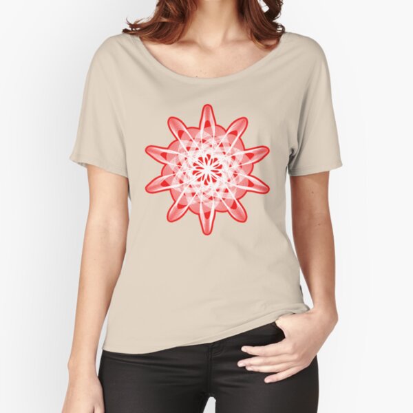 Spirograph Red White Relaxed Fit T-Shirt
