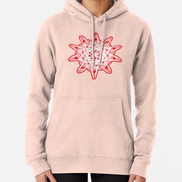 Spirograph Red White Pullover Hoodie