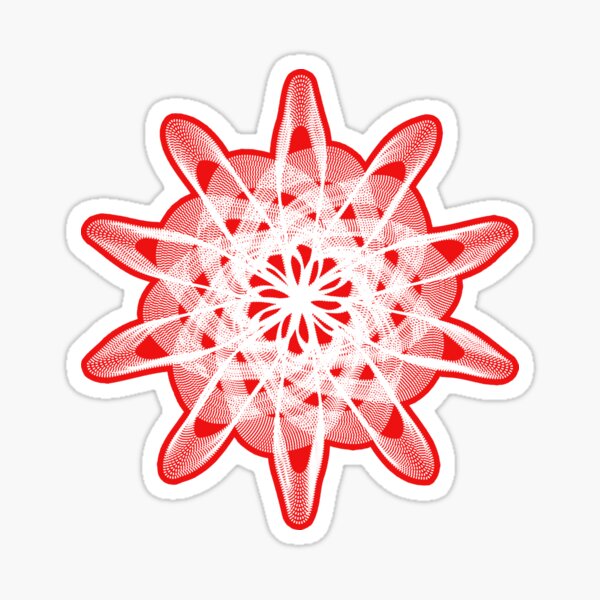 Spirograph Red White Sticker
