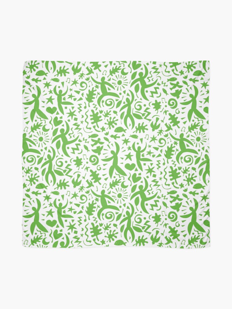 Alternate view of Cuban Salsa - green on white - contemporary dance pattern by Cecca Designs Scarf