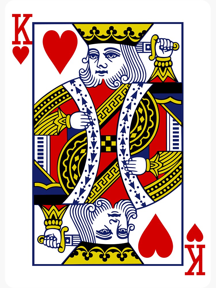 "King of Hearts Playing Card" Sticker for Sale by vladocar Redbubble