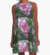 Pink Orchids A-Line Dress