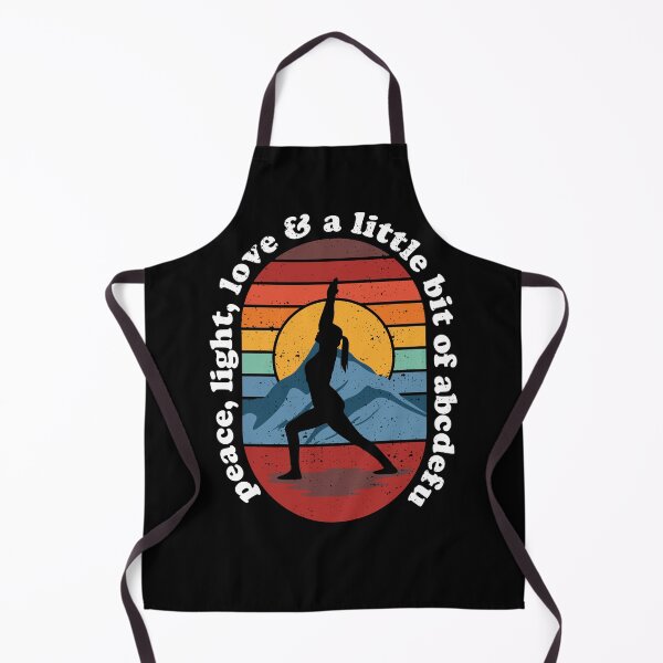 Item preview, Retro Sunset Yoga Surya Namaskar: Peace, Light, Love & A Little Bit Of FU designed and sold by Happy Puppy Print On Demand.