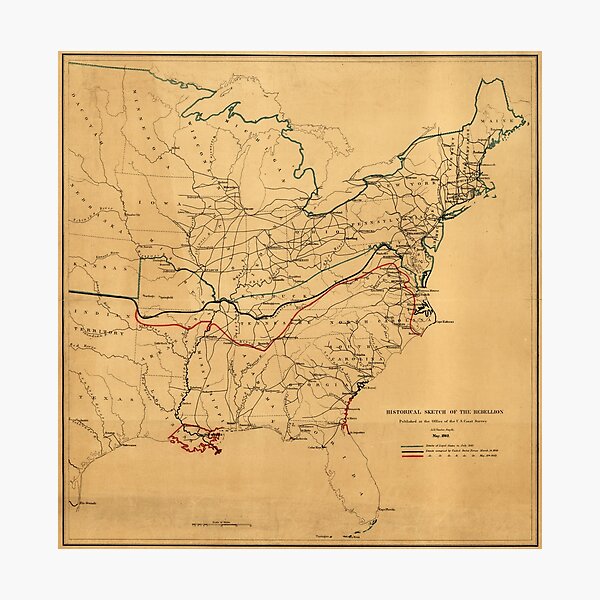 Item preview, Historical Sketch of the Rebellion Civil War Map (May 1862) designed and sold by allhistory.