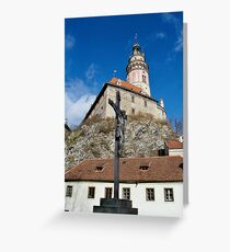 Round Tower, Cesky Krumlov Greeting Card