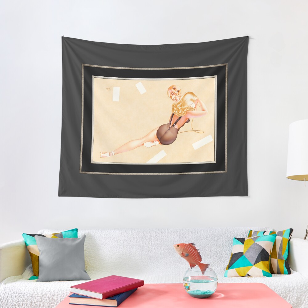 True Magazine 1947 Calendar Art by George Petty Remastered Vintage Retro Xzendor7 Art Reproductions Tapestry