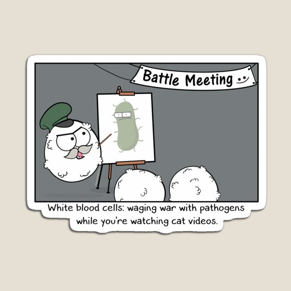 White Blood Cell Battle Meeting Magnet