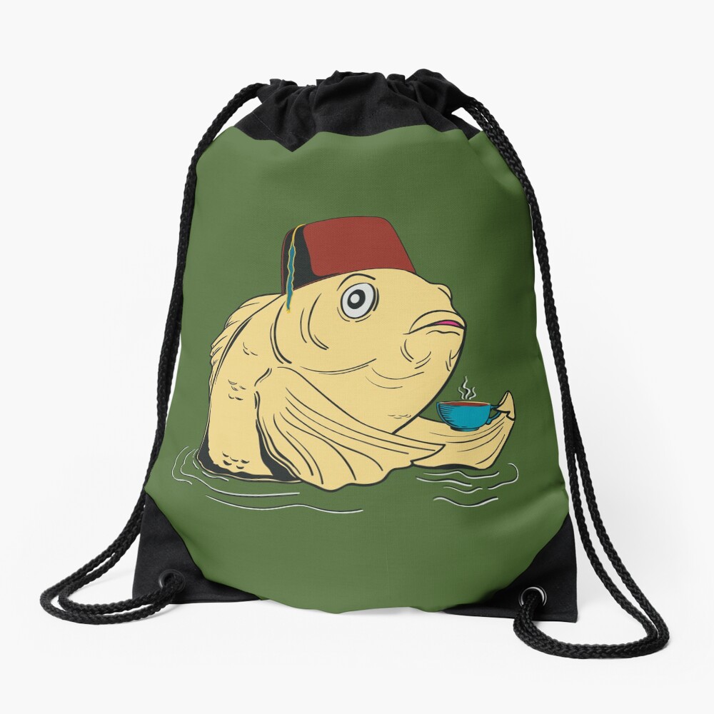 Night of the Cuppa Drawstring Bag