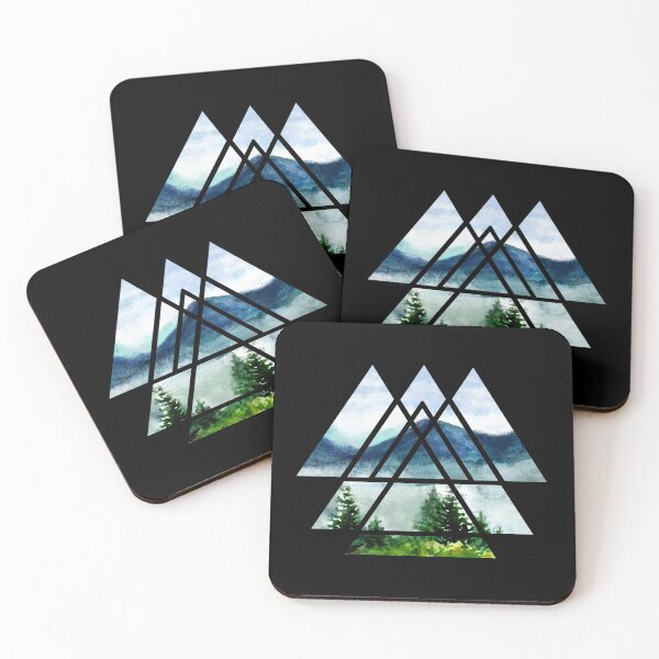 Item preview, Sacred Geometry Triangles - Watercolor Landscape designed and sold by maryedenoa.