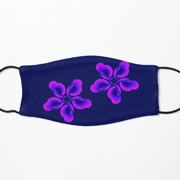 Spiral Pink Blue Abstract Flowers Kids Mask