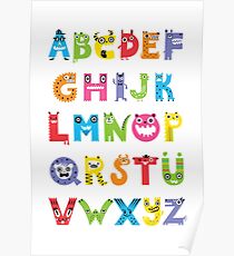 Alphabet Monsters poster Poster