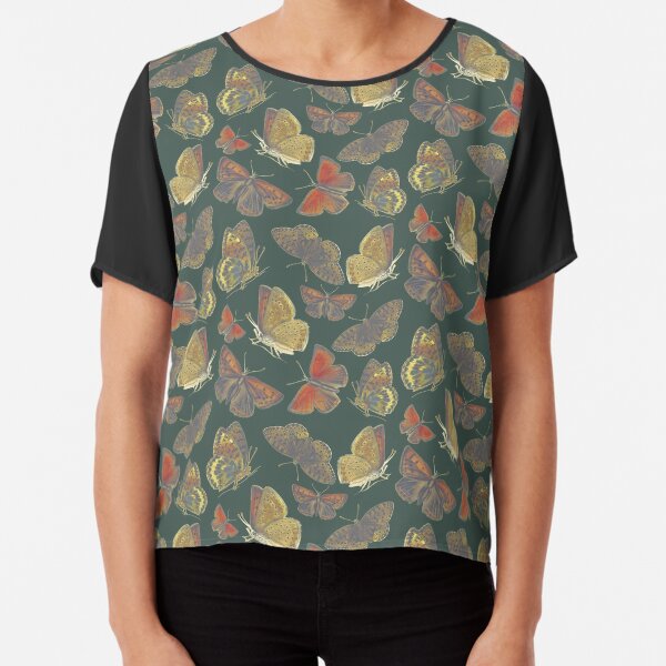 Vintage Butterflies Chiffon Top