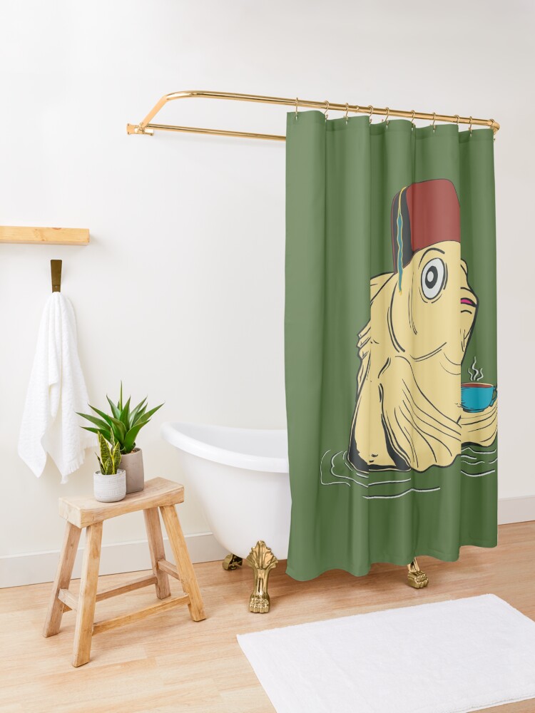 Alternate view of Night of the Cuppa Shower Curtain
