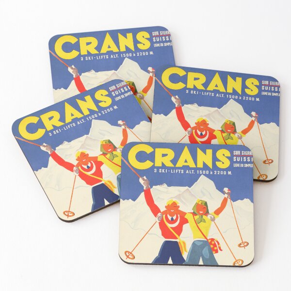 Item preview, CRANS Ski Resort Ligne du Simplon Swiss Railway Line Travel Poster by 1941 Martin Peikert designed and sold by retroposters.