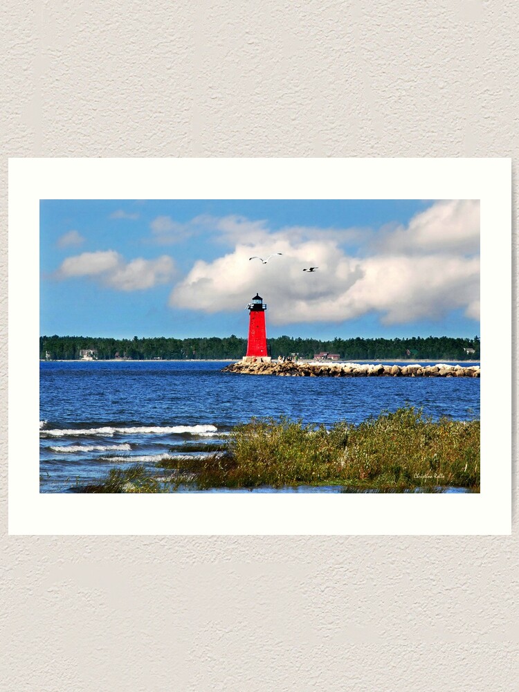 "Manistique Michigan Lighthouse" Art Print by rollosphotos Redbubble
