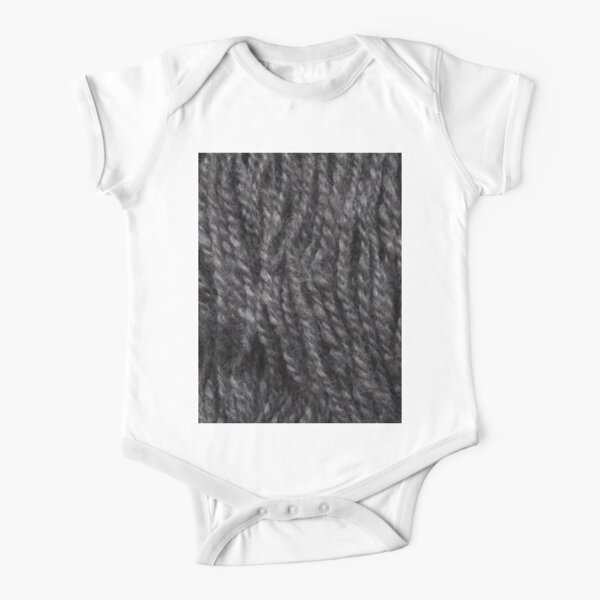 Natural grey handspun Minnesota wool yarn Short Sleeve Baby One-Piece