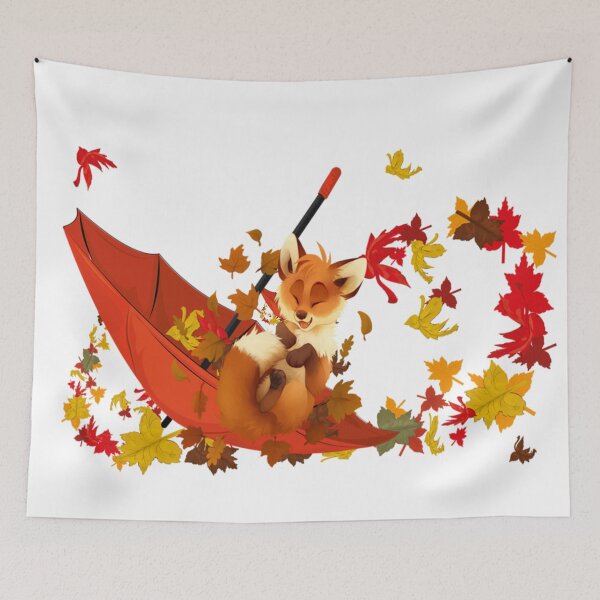 Item preview, Cute fox having fun in Autumn designed and sold by HaleyRedshaw.
