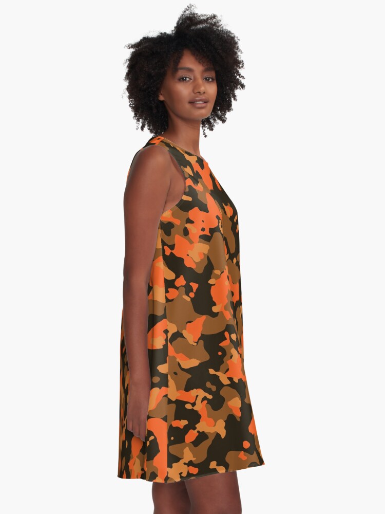 Orange hot sale camouflage dress