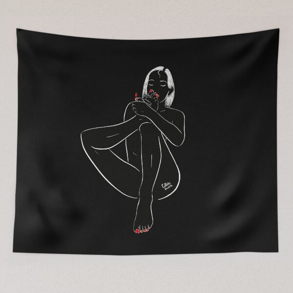Item preview, she lights her cigarette with her foot designed and sold by Culturesensible.