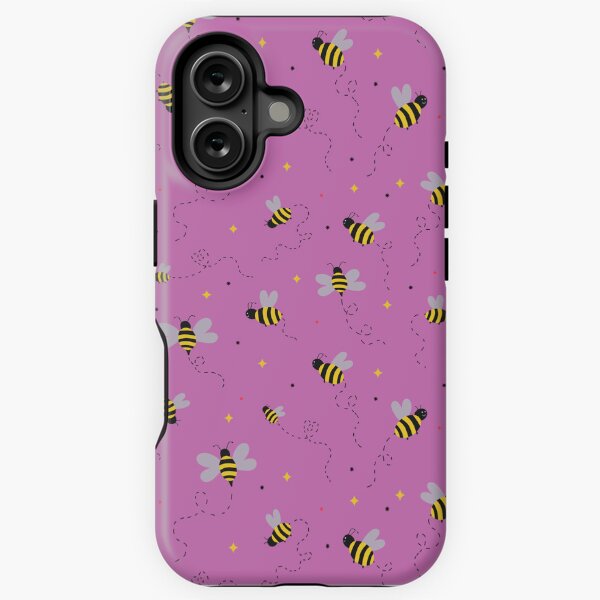Busy bees in violet pattern iPhone Tough Case