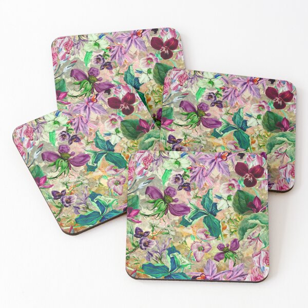 Item preview, Exotic dreamy floral heaven, botanical illustration, flowers pattern, yellow beige floral designed and sold by ZeinabTaha.