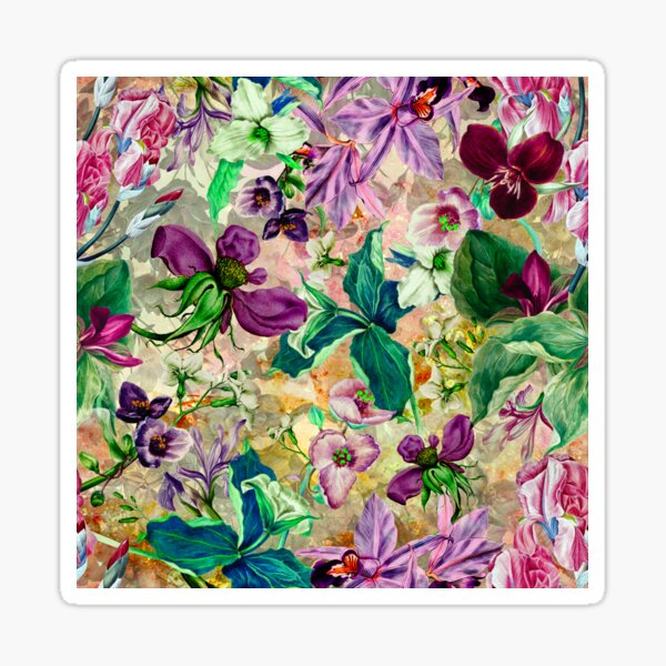 "Dreamy flying purple flowers " Sticker by ZeinabTaha Redbubble