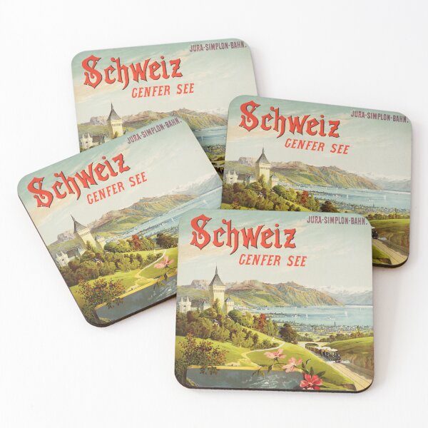 Item preview, SCHWEIZ Genfer See LAKE GENEVA 1895 by Hugo D' Alesi Vintage Tourism Poster designed and sold by retroposters.