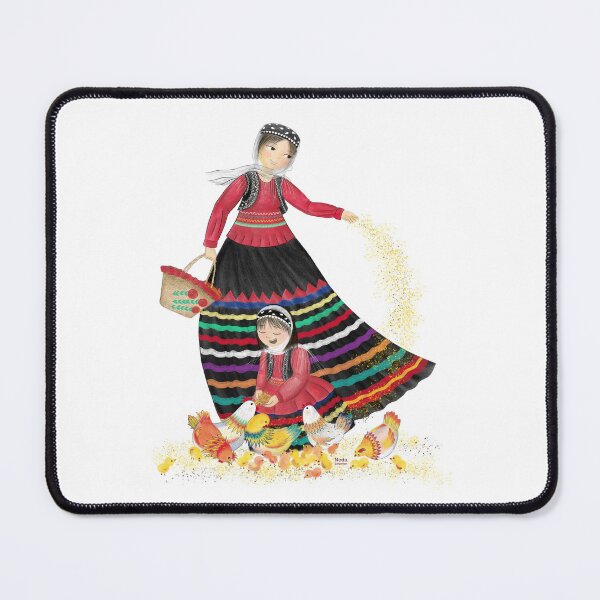 Item preview, Farm Girl Feeding Chicken designed and sold by neda zanjanian.