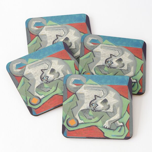 Item preview, White Cat by Jean Metzinger - Vintage Art designed and sold by RickE.