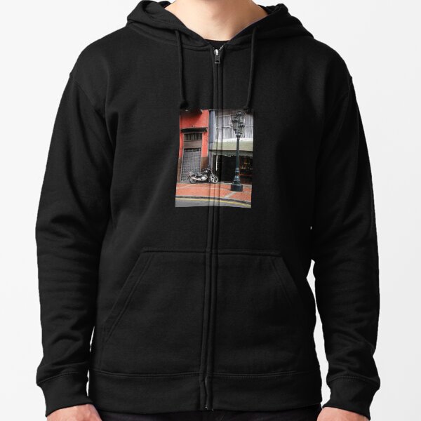Red and Black in Lima Peru Zipped Hoodie
